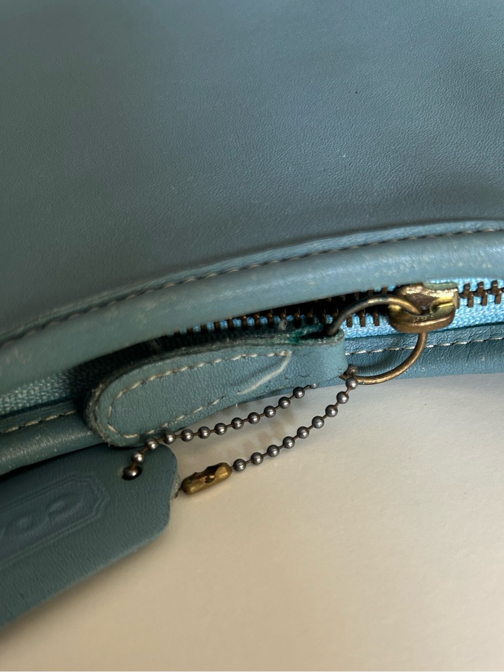 Glacier blue Vintage Coach Ergo Pocket Zip Bag 9033 - Picture 6 of 11
